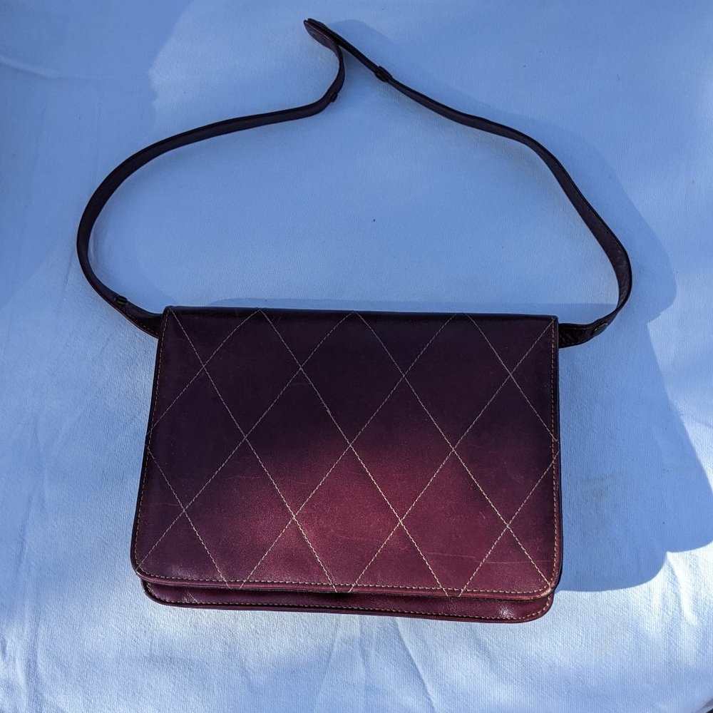 Vintage Genuine Leather Maroon Purse